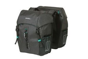 Basil Discovery365d dubbele fietstas zwart melee