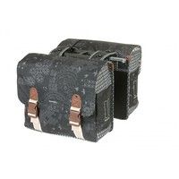 Basil bohème dubbele fietstas groen 35l