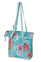 Basil bloom field fietsshopper, gerecycled pet, waterdicht, verstelbare schouderriem, laptopvak, 15-20l, sky blue