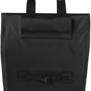 Basil urban dry shopper - waterdichte fietsshopper, vegan leather details, verstelbare sluiting, reflectie, mat zwart