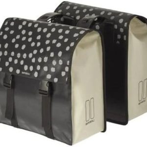Dubbele fietstas Basil Urban Load 48-53 liter - Zwart / Wit Reflective