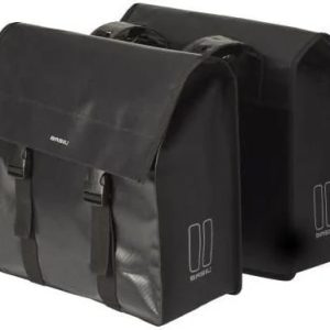 Dubbele fietstas Basil Urban Load 48-53 Liter - Zwart Reflective