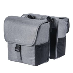 Dubbele fietstas Basil GO Double Bag 32 liter - grijs