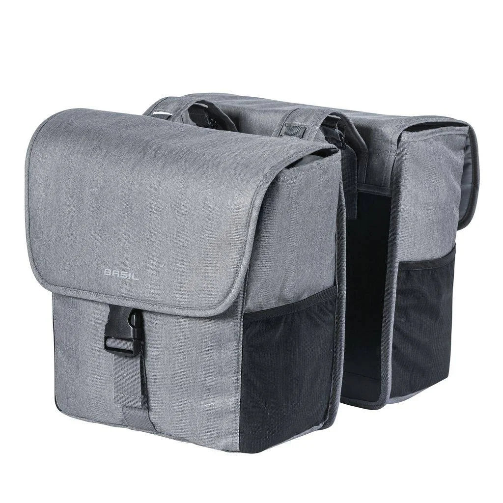 Dubbele fietstas Basil GO Double Bag 32 liter - grijs