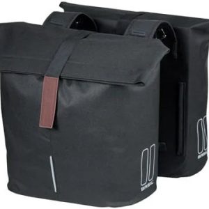 Dubbele Fietstas Basil City - 28 tot 32 Liter - Zwart
