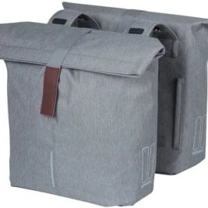 Dubbele fietstas Basil City - 28-32 liter - Grey Melee