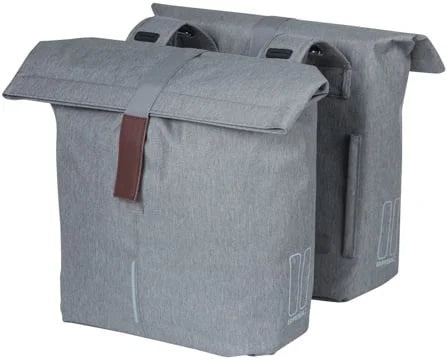 Dubbele fietstas Basil City - 28-32 liter - Grey Melee