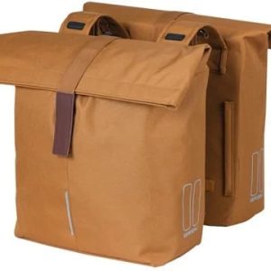 Dubbele Fietstas Basil City - 28-32 Liter - Camel Bruin