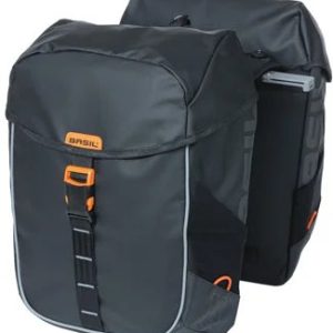 Dubbele fietstas MIK Basil Miles Tarpaulin - 34 Liter - Zwart / Oranje