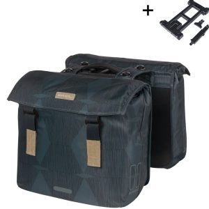 Basil Dubbele fietstas elegance mik 40-49 liter - estate blauw