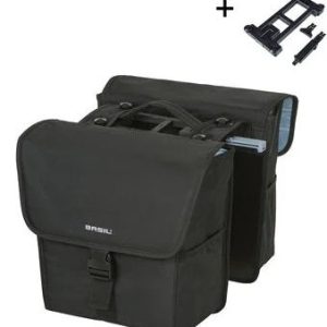 Basil Dubbele fietstas go mik 32 liter - zwart