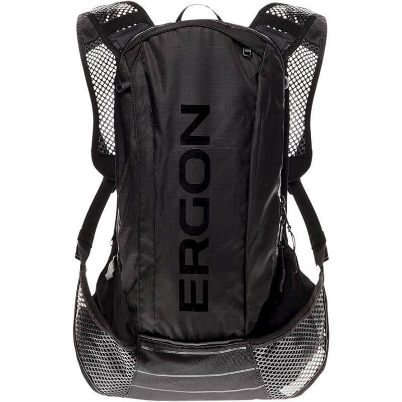 Ergon bx2 evo rugtas zwart - lichtgewicht - geschikt voor dagtochten - 10 + 1.5l volume - waterdicht - polyester/nylon - anders bevestigingssysteem - inclusief regenhoes