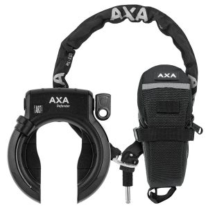 AXA Defender + RLC 100 Frameslot Ketting en tas - Zwart