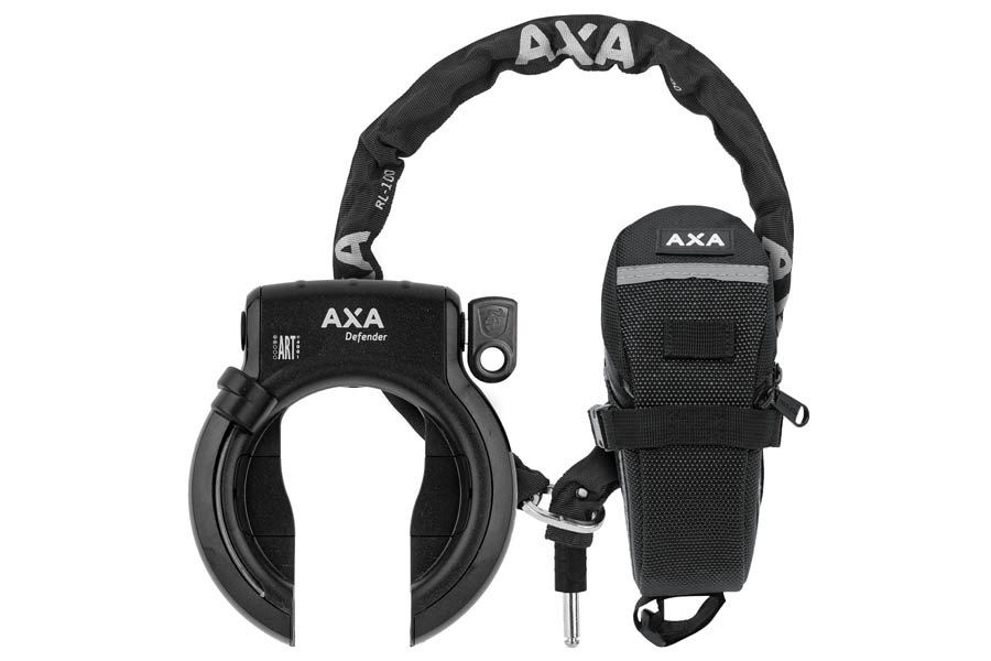 AXA Defender + RLC 100 Frameslot Ketting en tas - Zwart