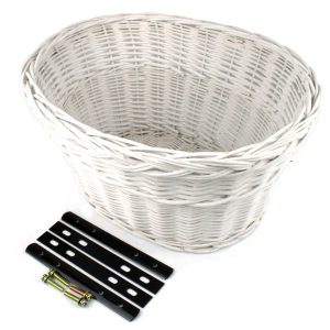 Rieten Fietsmand - Wit
