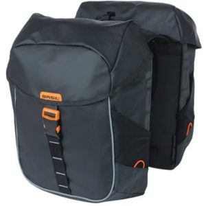 Dubbele fietstas Basil Miles Tarpaulin - 34 liter - Zwart / Oranje