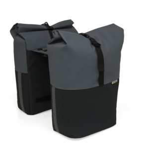 New Looxs Nyborg MIK Dubbele Fietstas 34 Liter Donkergrijs/Zwart