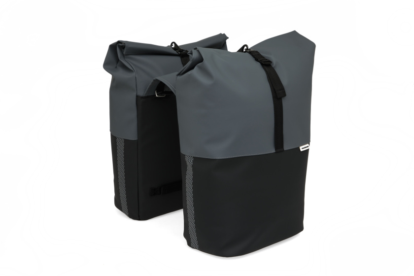 New Looxs Nyborg Dubbele Fietstas 34 Liter Donkergrijs/Zwart